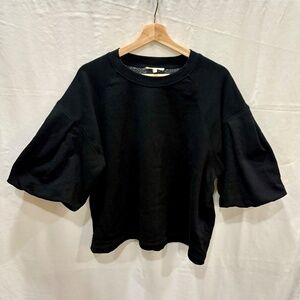 Madewell Puff-Sleeve Sweatshirt Tee – Black / Large